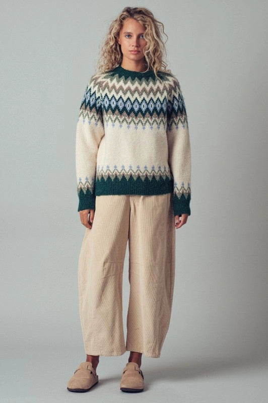Urban Daizy Fair Isle Wool Blend Sweater Top