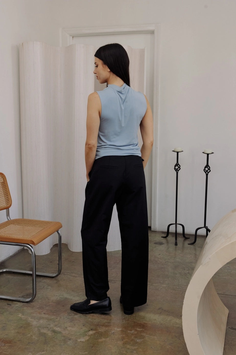 All Row Pleated Neck Top (Various Colors)
