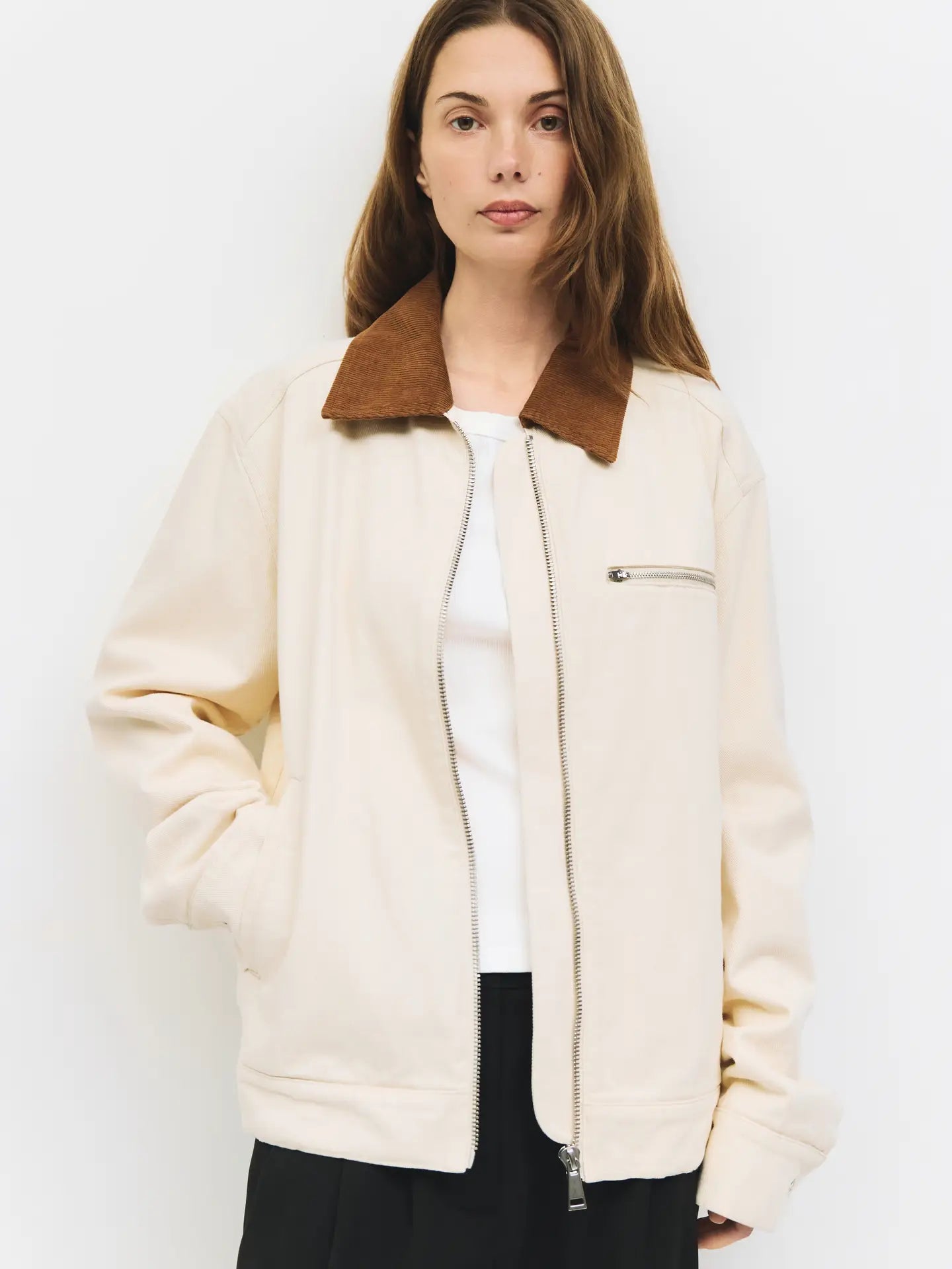 All Row Zip-Up Corduroy Utility Jacket