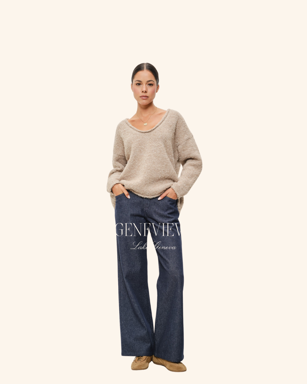 Pretty Garbage Mocha Vneck Pullover