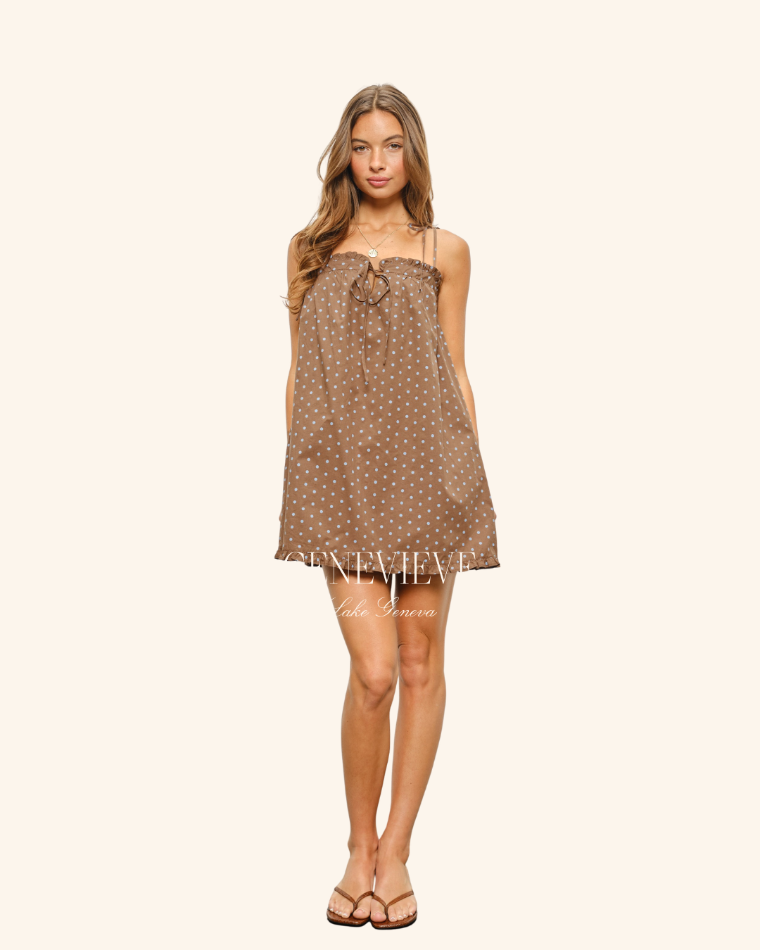 Pretty Garbage Chocolate Polkadot Mini Dress