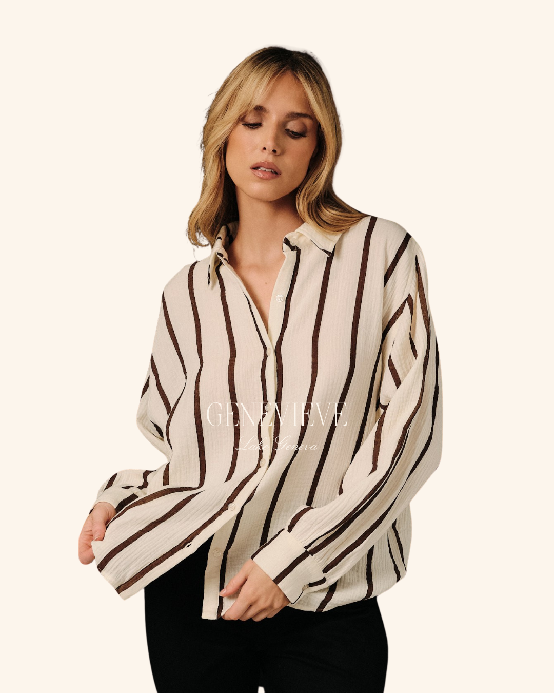 Sunday Edition Brown Stripe Gauze Shirt