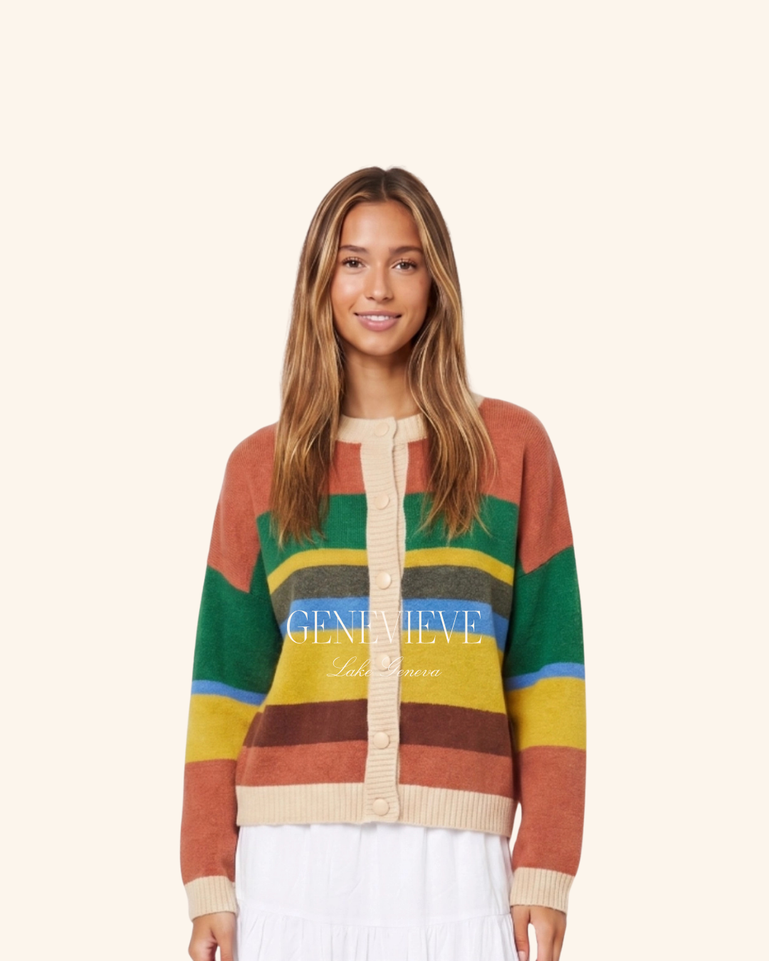 Twenti Rust Striped Cardigan