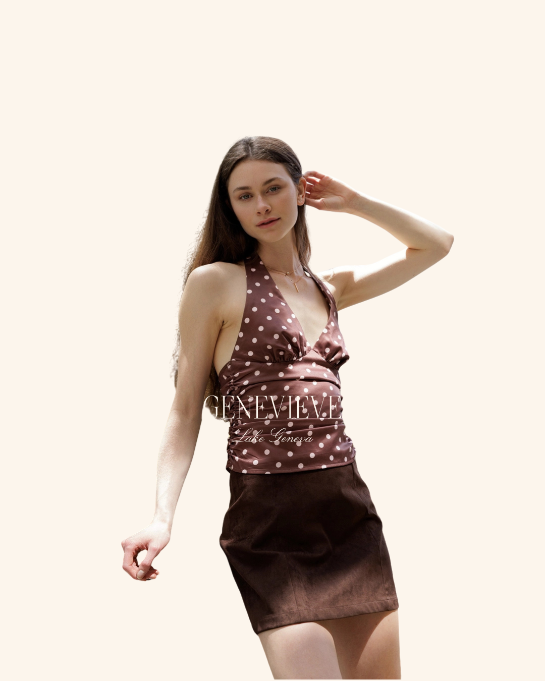 Storia Choclate Faux Suede Skirt