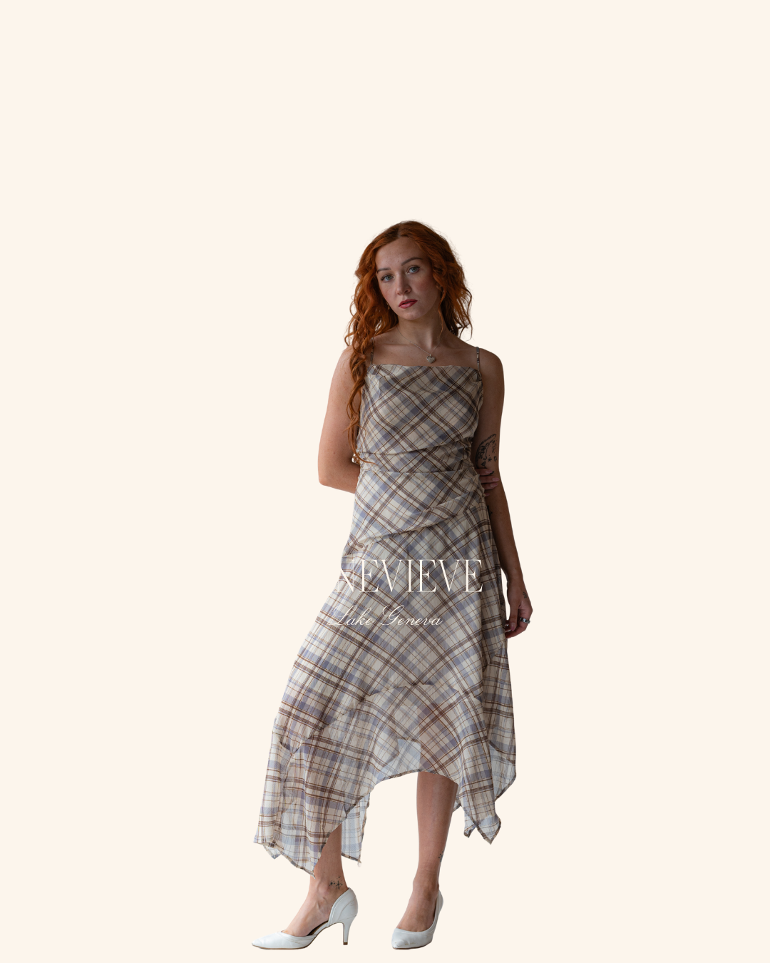 Storia Grey Brown Plaid Midi