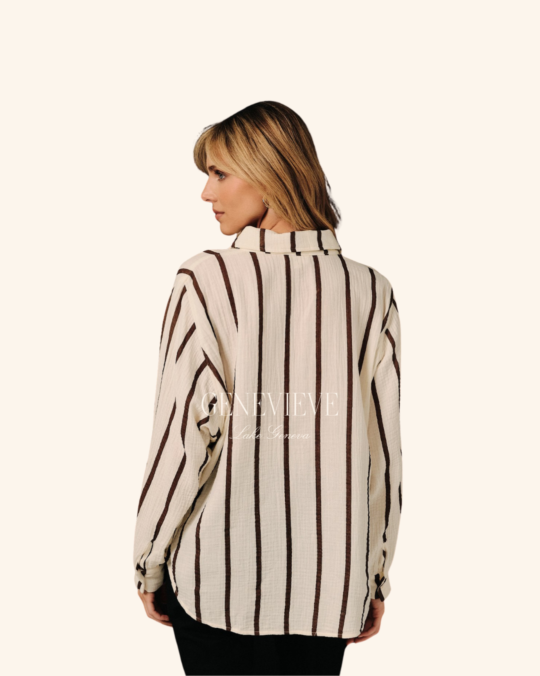Sunday Edition Brown Stripe Gauze Shirt