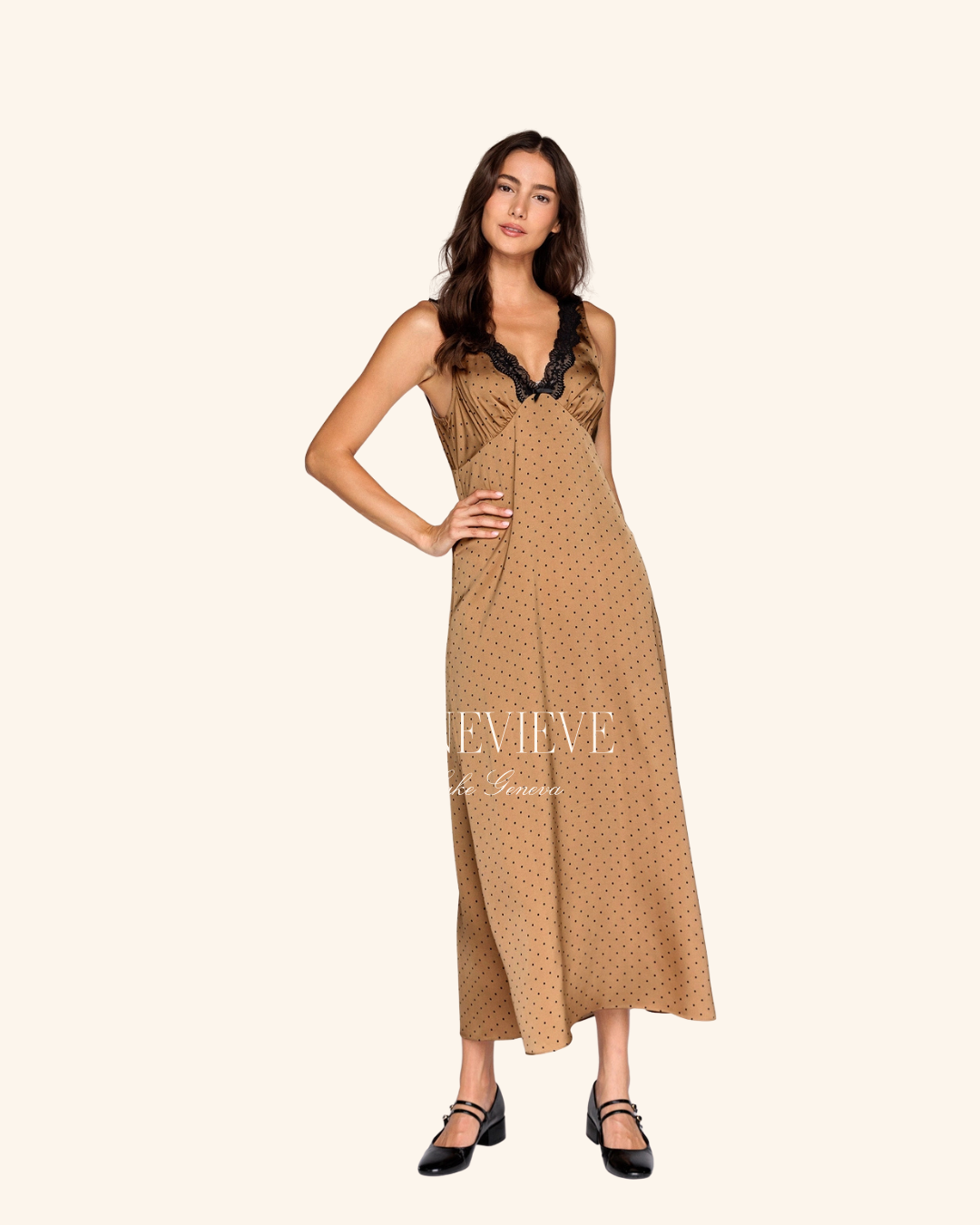 Storia Bronze Polka Dot Dress