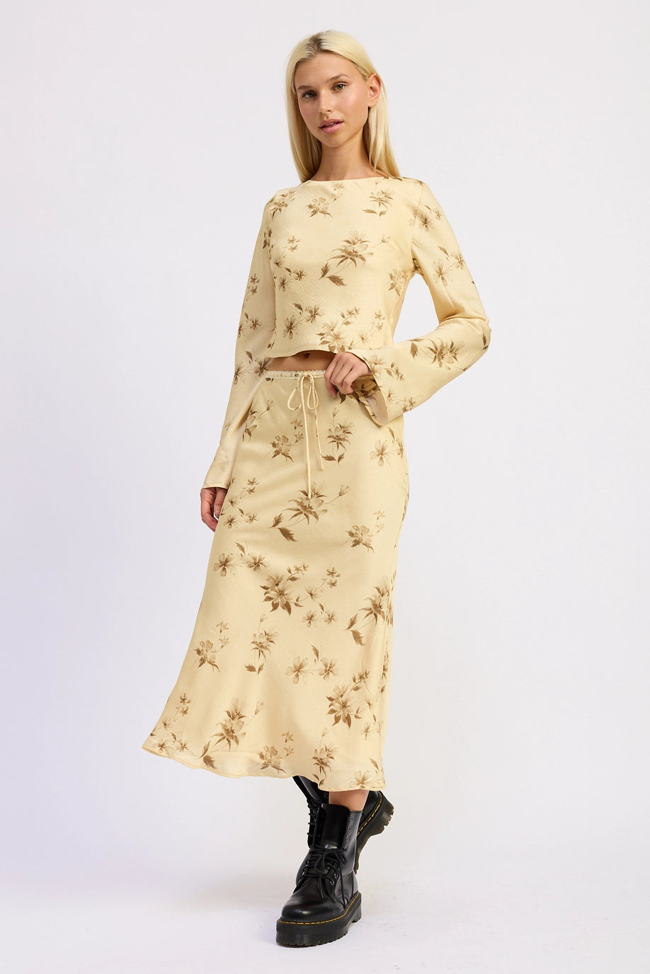 Emory Park Mid Bias Cut Satin Skirt