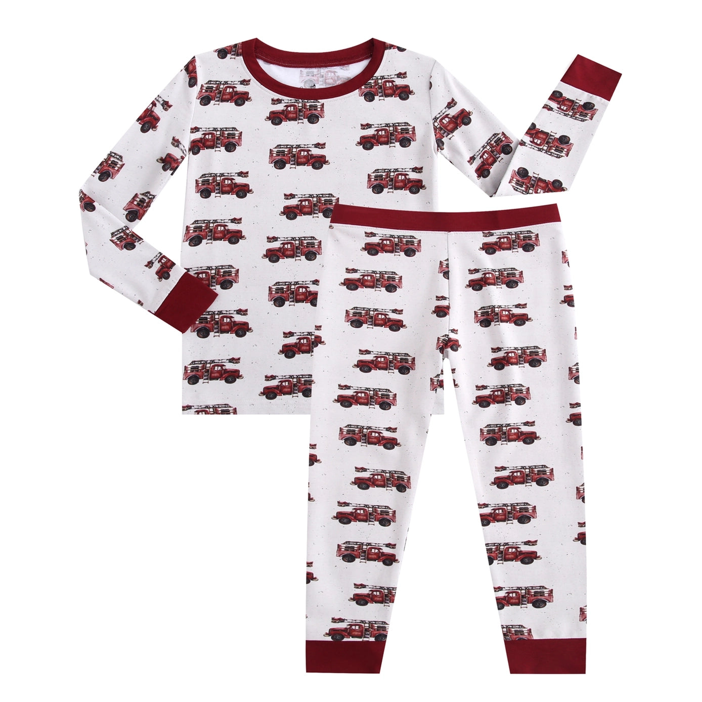 Vintage Fire Engine Bamboo Two Piece Pajamas