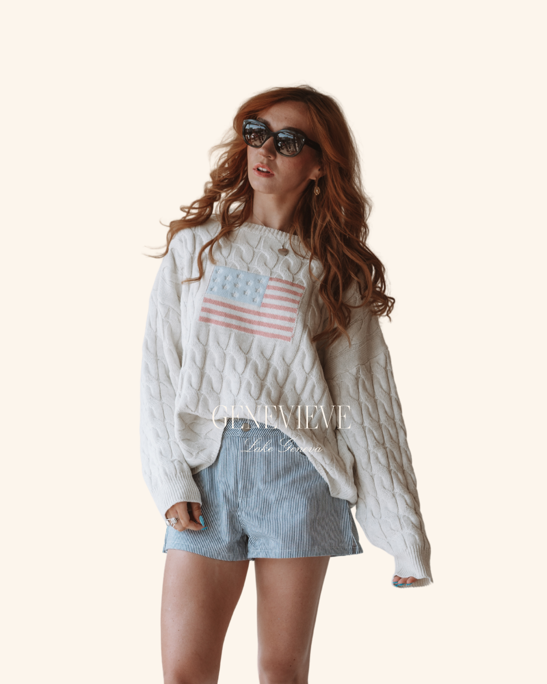 Le lis Boat Neck Flag Sweater