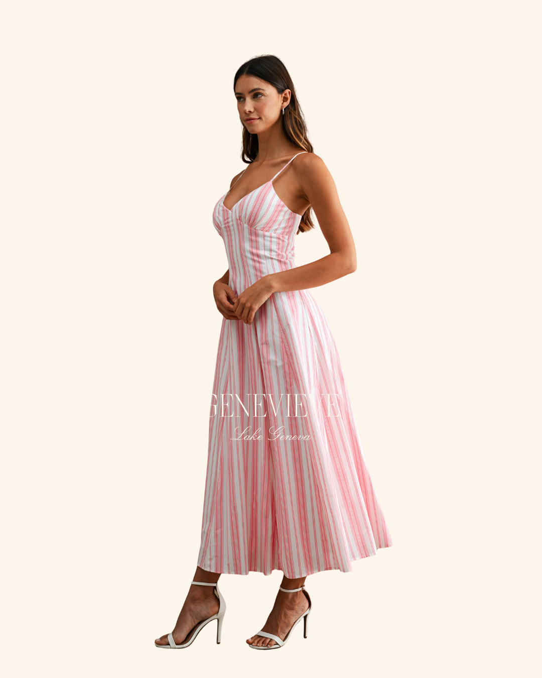 Mable Pink Stripe Midi Stripe