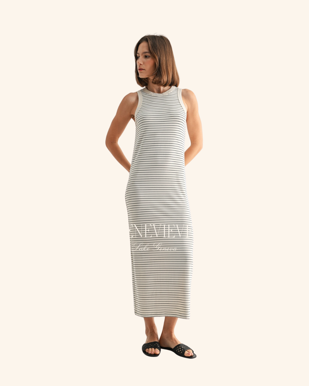 Fun2Fun Stripe Ribbed Knit Dress