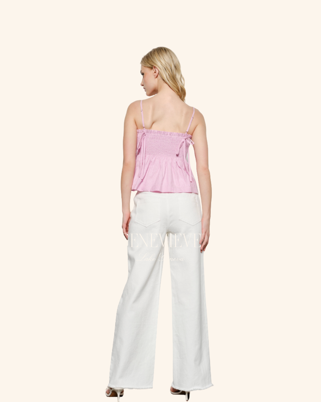 Pretty Garbage Pink Smocked Cami