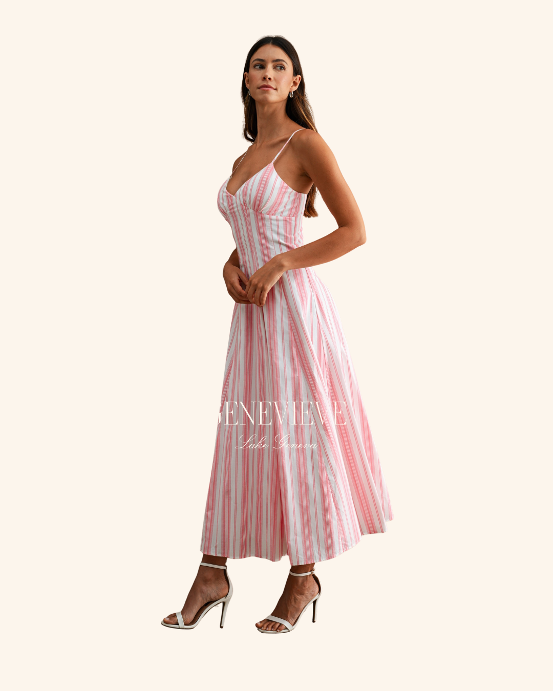 Mable Pink Stripe Midi Stripe