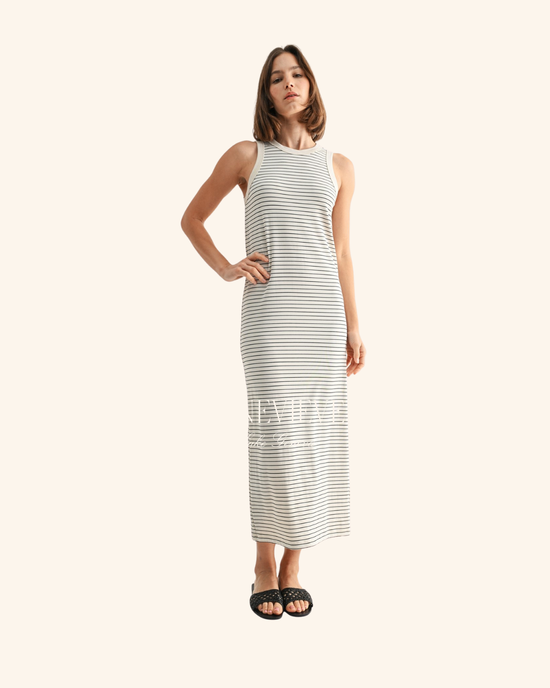 Fun2Fun Stripe Ribbed Knit Dress
