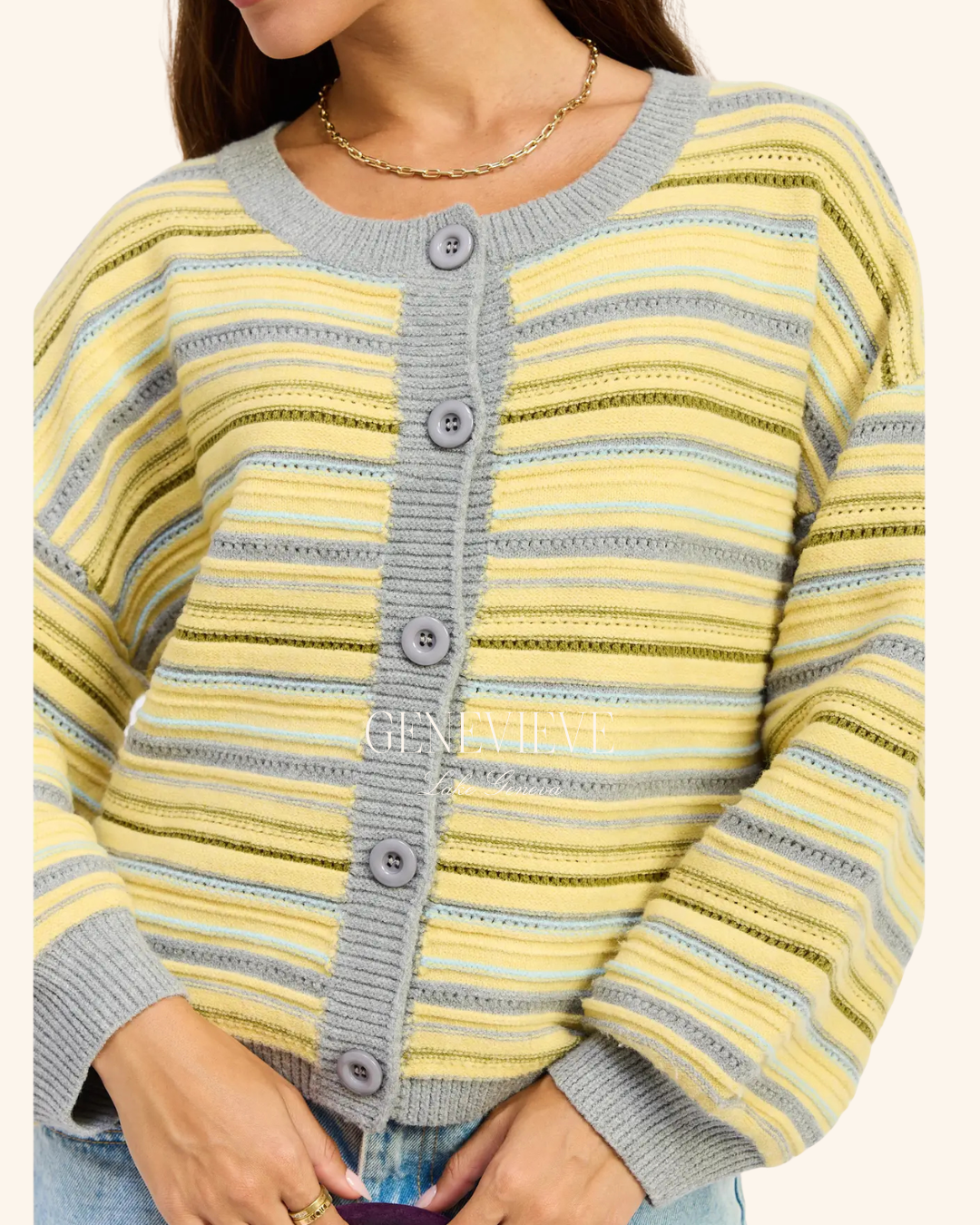 Emory Park Stripe Button Down Cardigan
