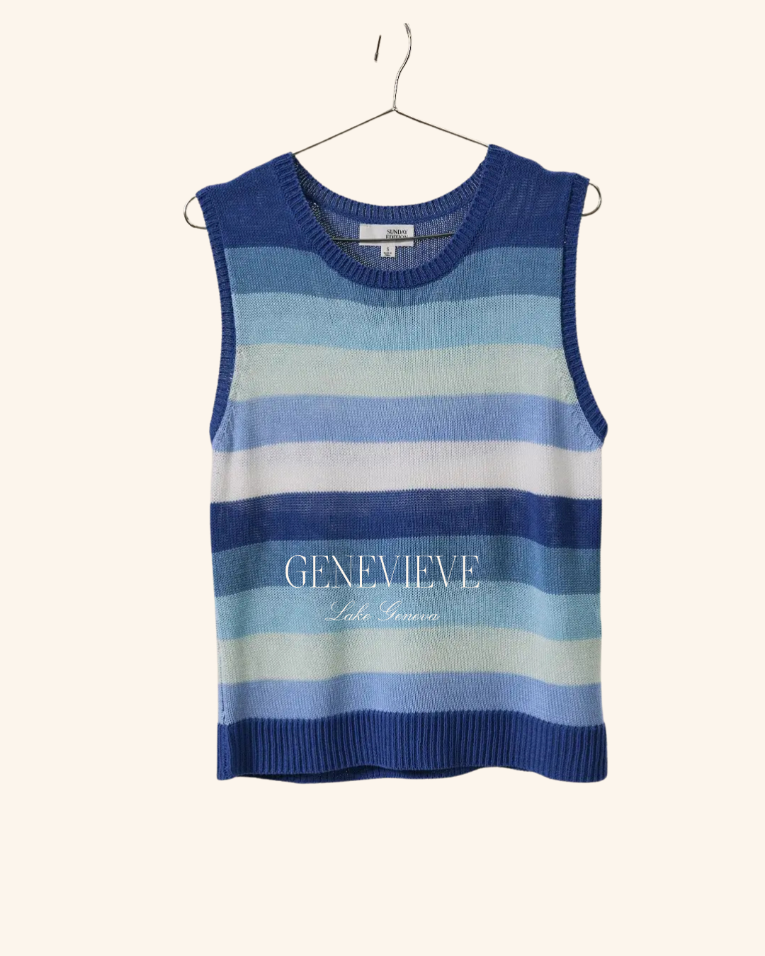 Sunday Edition Blue Stripe Knit Blue Tank