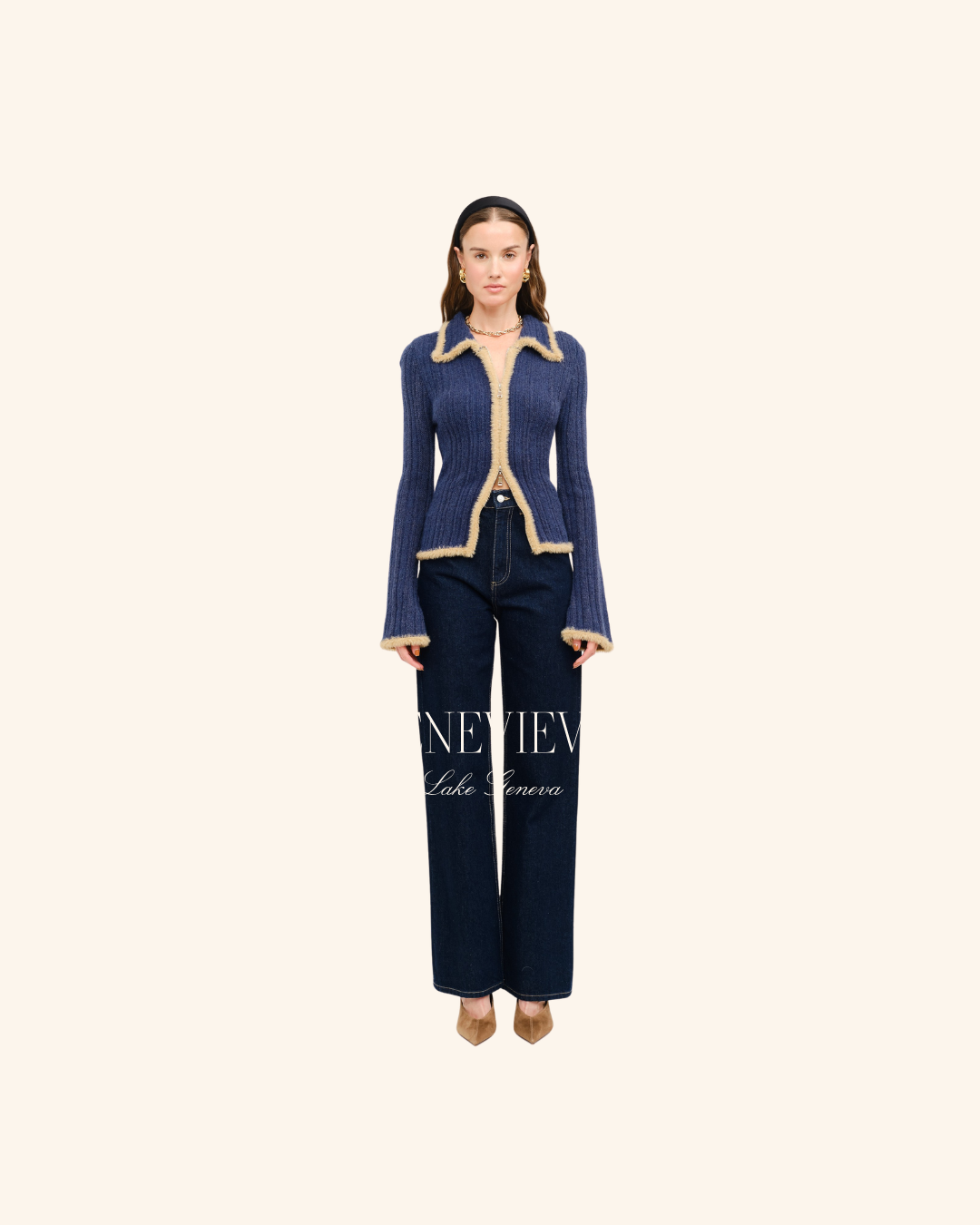 Sofie The Label Navy Jacquie Knit Top