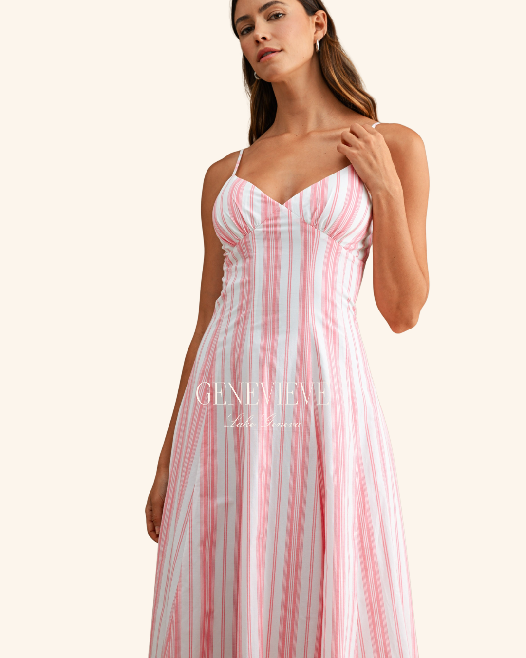 Mable Pink Stripe Midi Stripe
