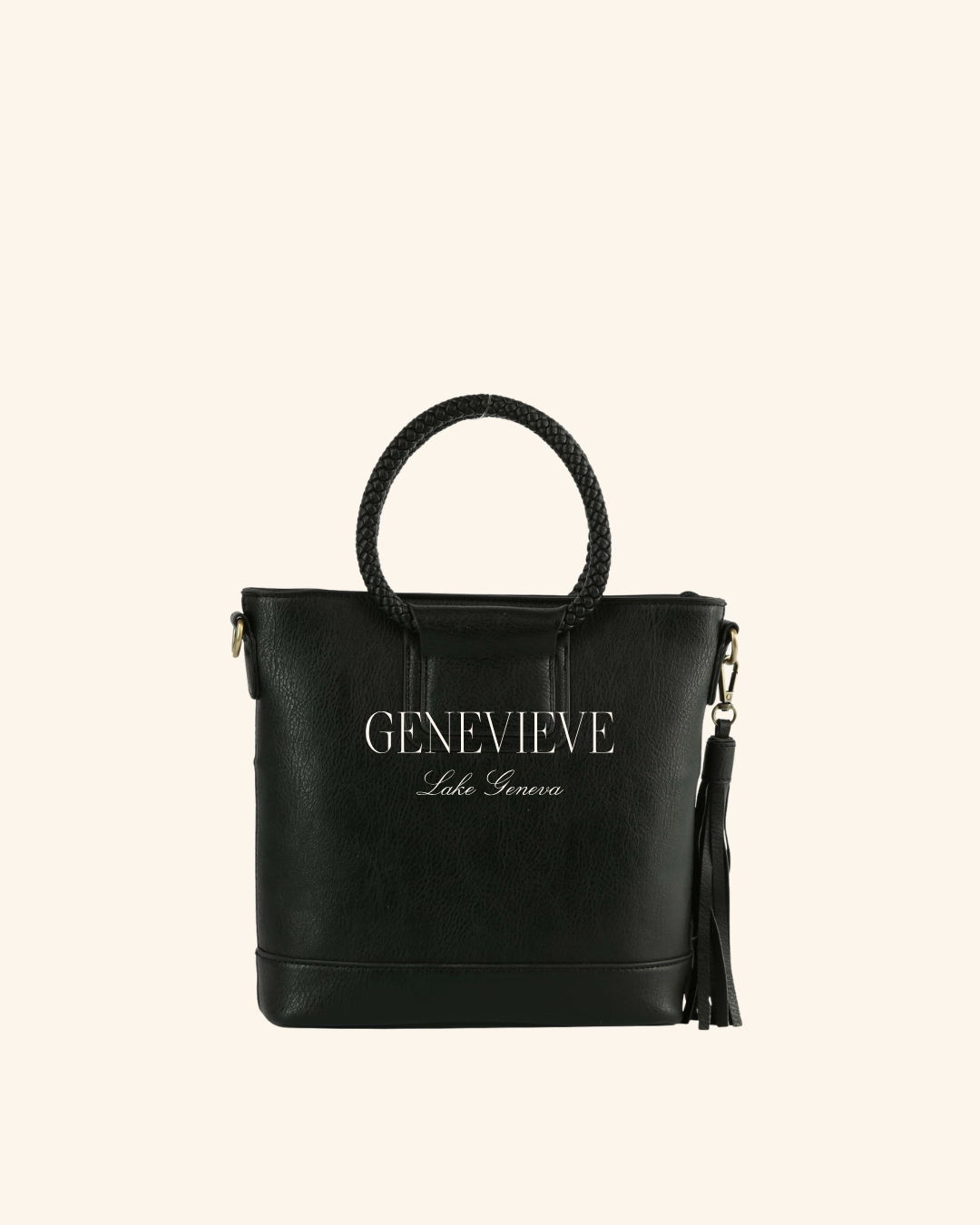 Handbag Factory Braided Top Handle Tote
