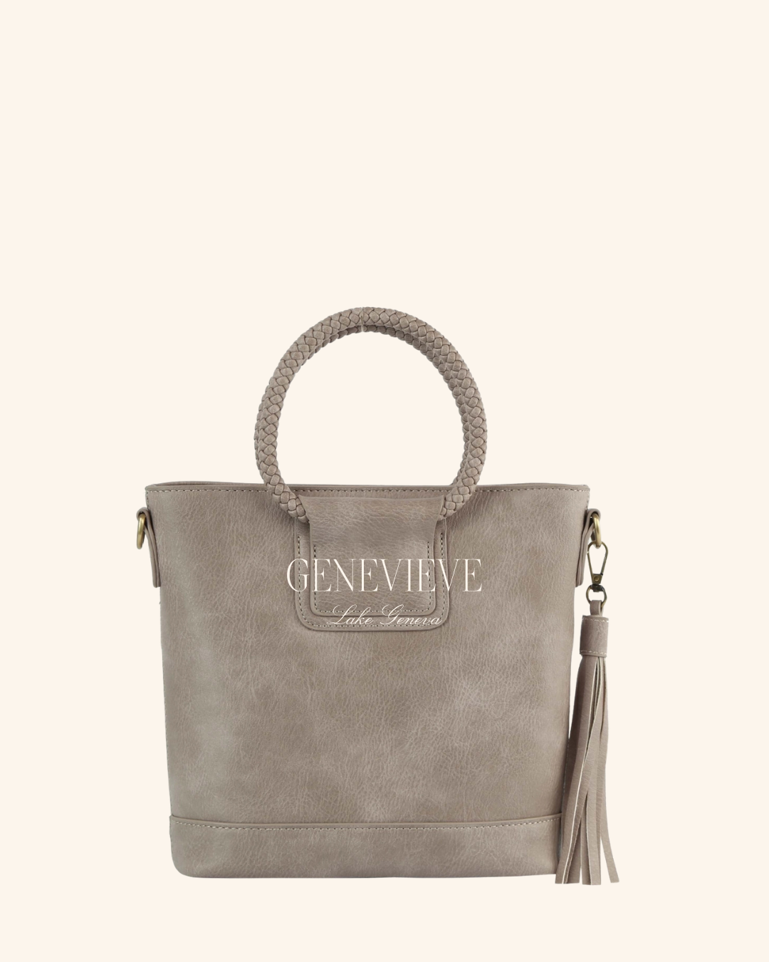 Handbag Factory Braided Top Handle Tote