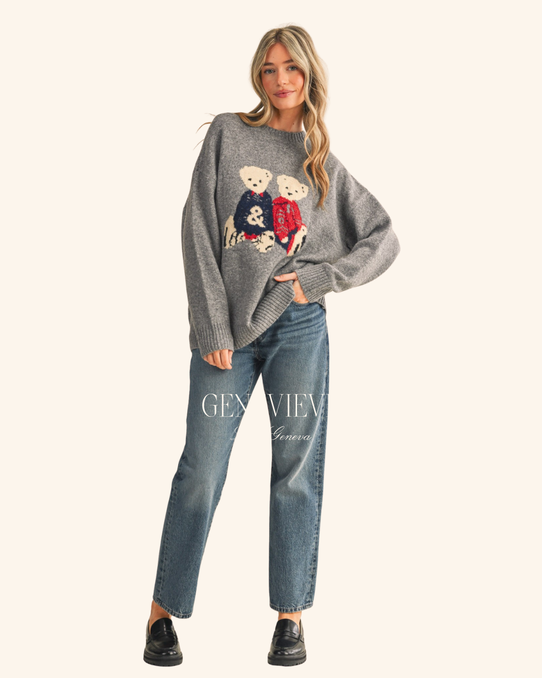 &Merci Grey Teddy Sweater