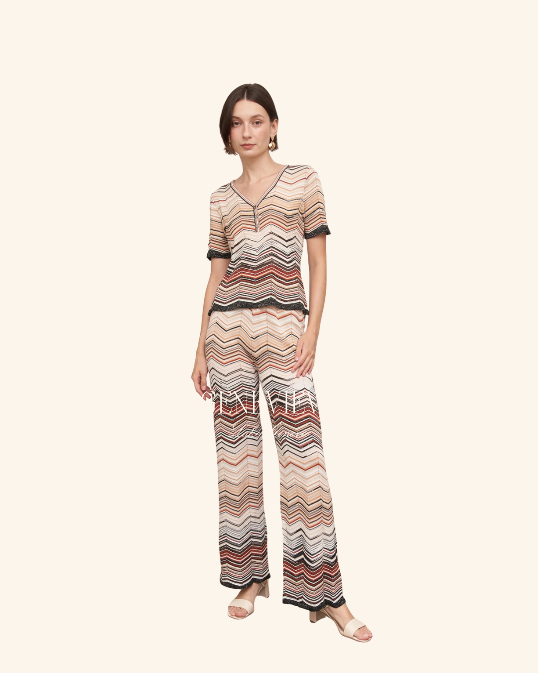 En Creme Multicolored Knit Top