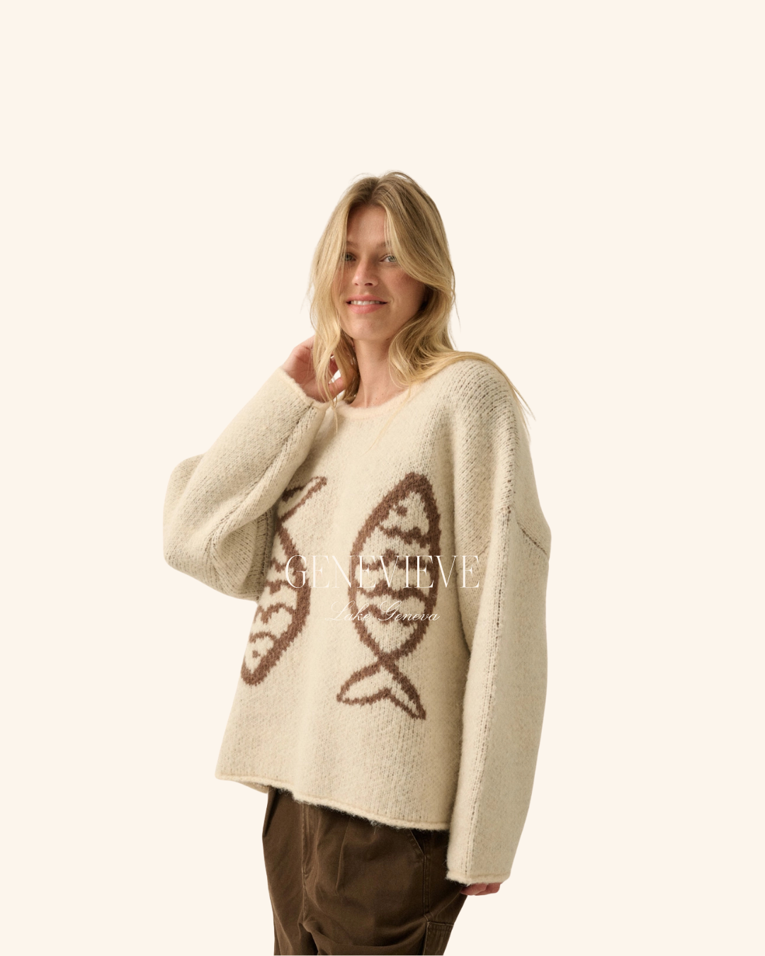 Promesa Cream Fish Sweater
