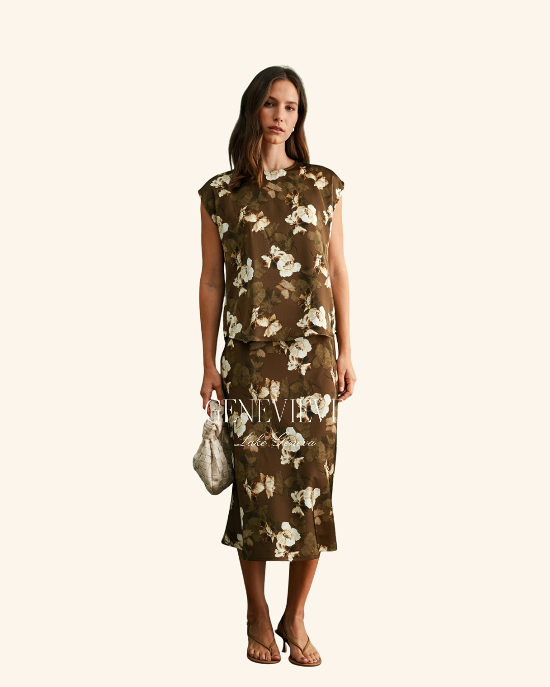 Fun2Fun Brown Floral Skirt