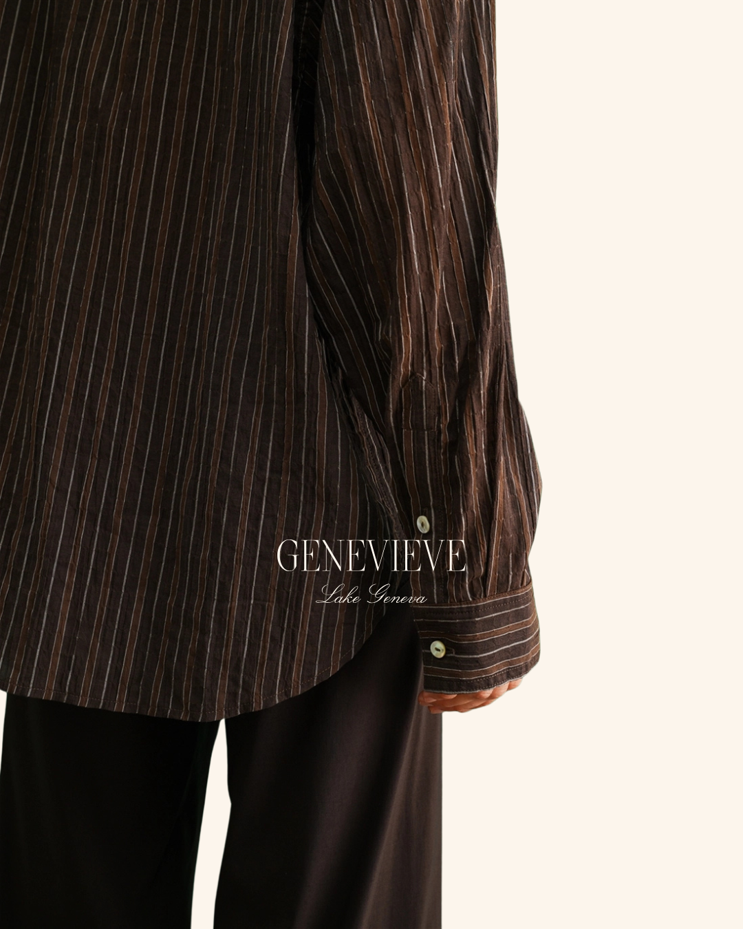 Fun2Fun Brown Stripe Button Down