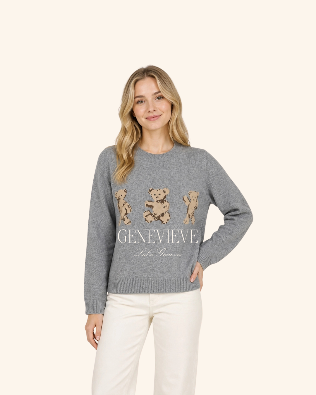 Dreamers Grey Teddy Trio Sweater