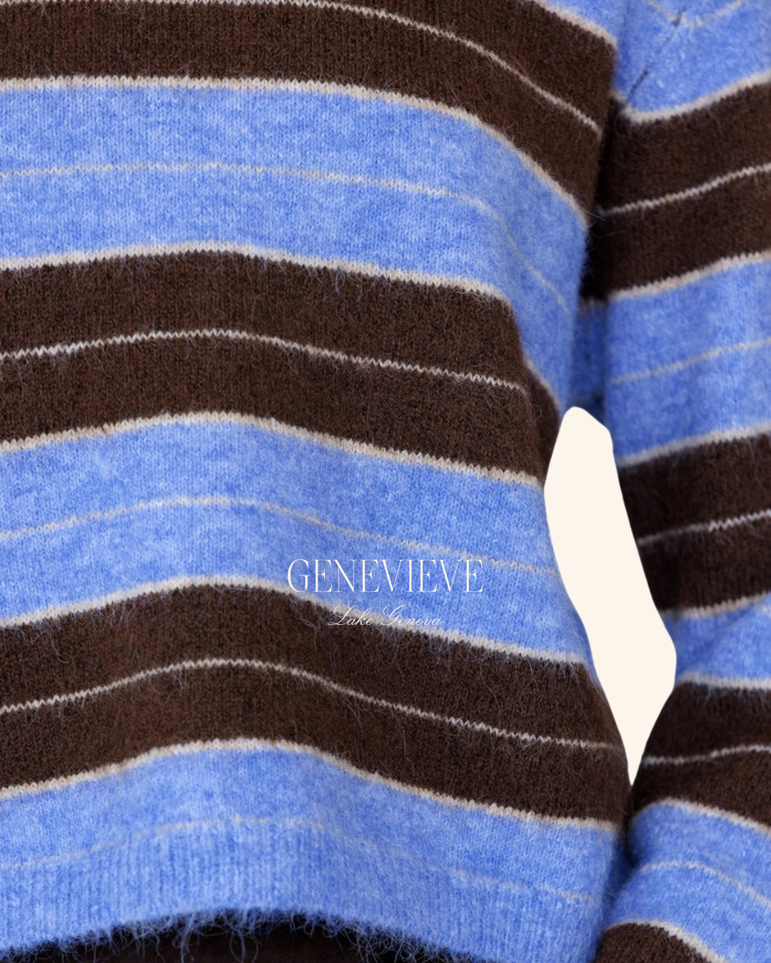 Storia Brown Blue Stripe Sweater