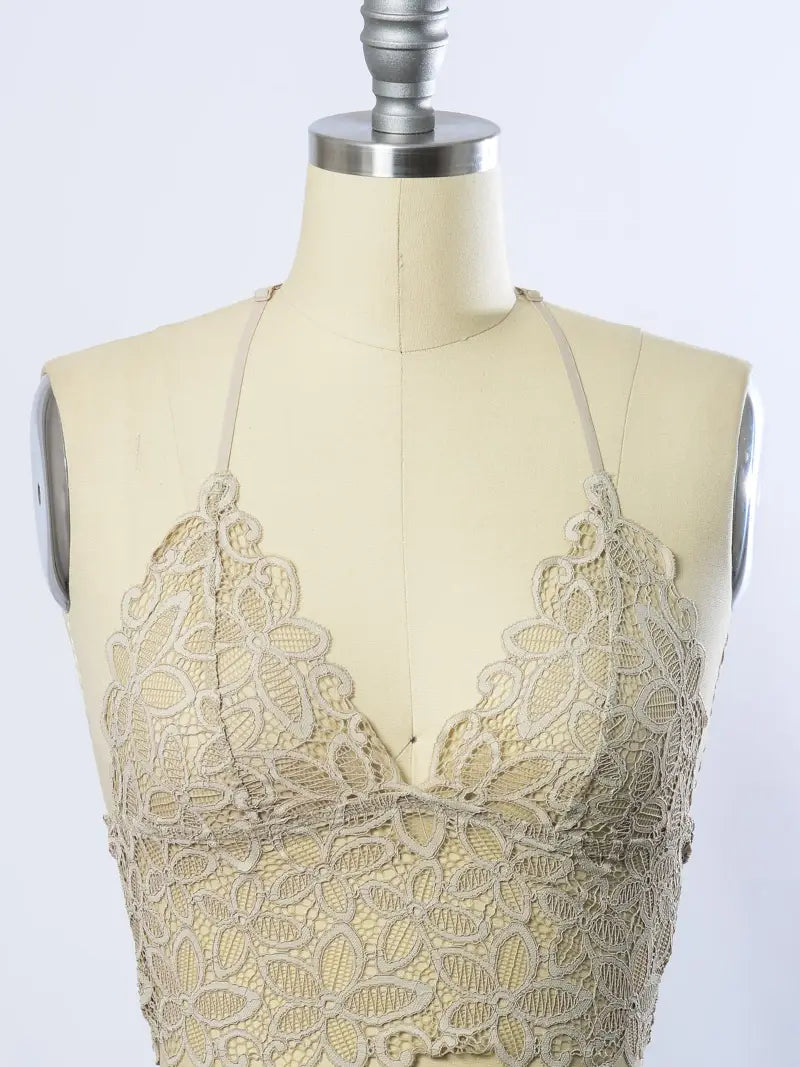 Leto Floral Lace Racerback Bralette (Various Colors)