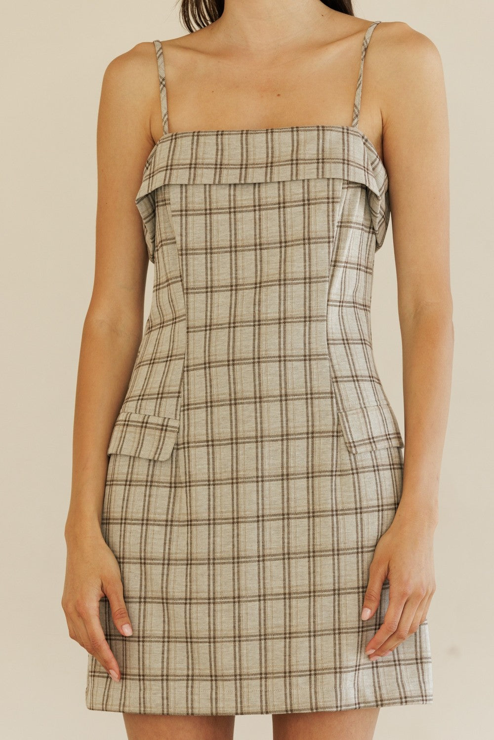 Storia Plaid Sleeveless Mini Dress