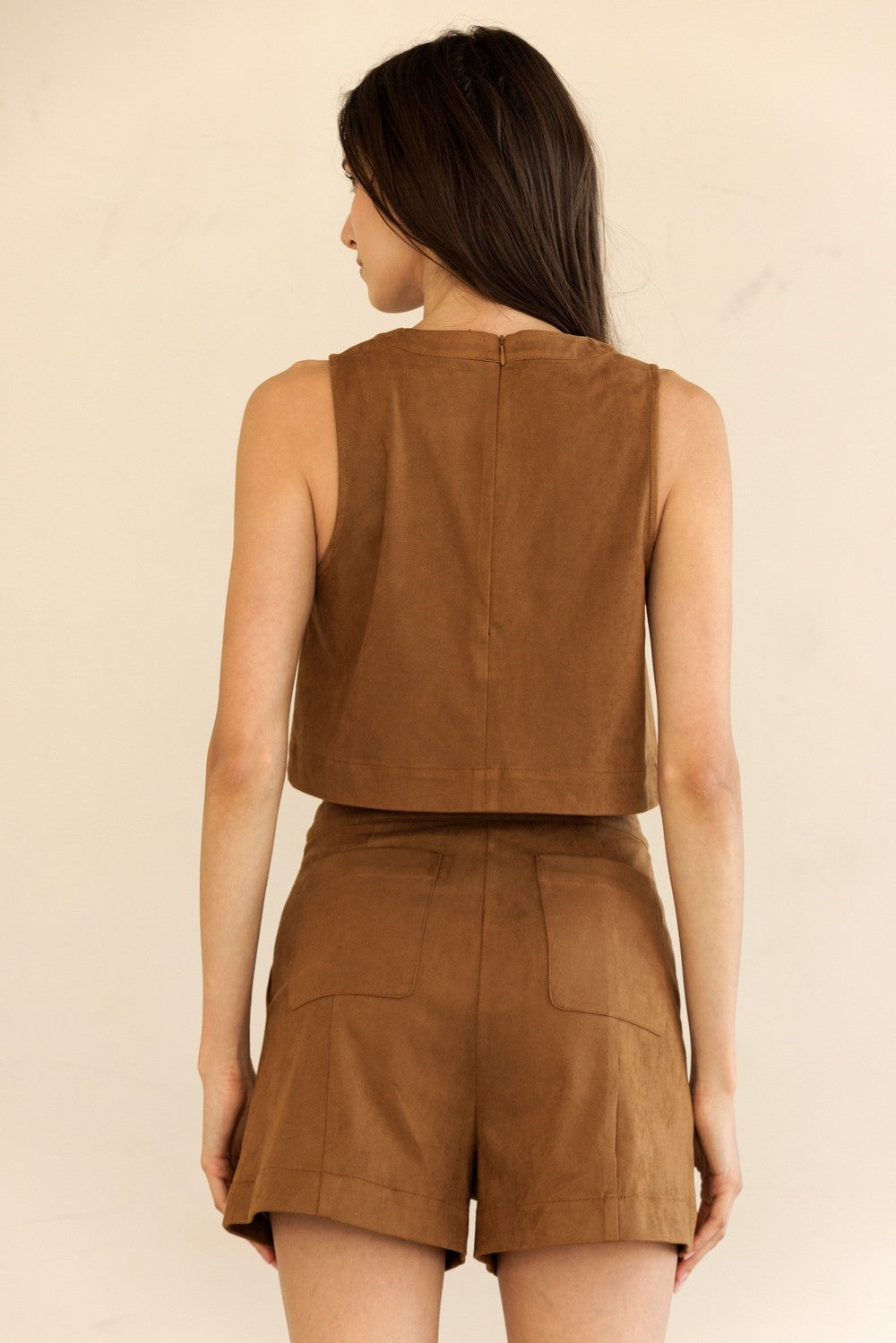Storia Suede Sleeveless Crop Top