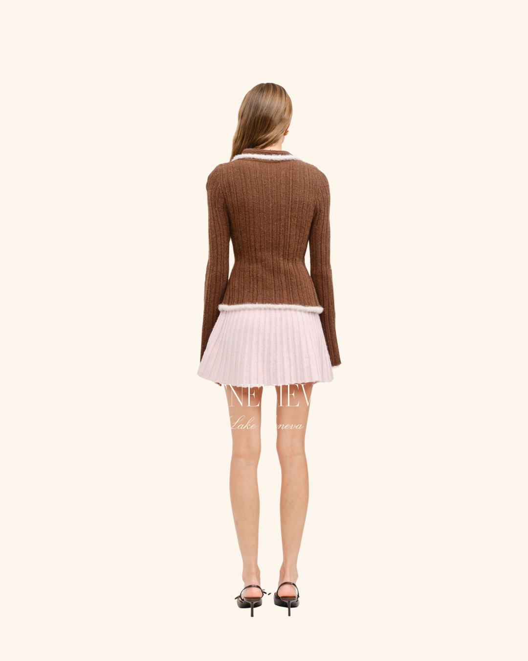 Sofie The Label Brown Pink Knit Top