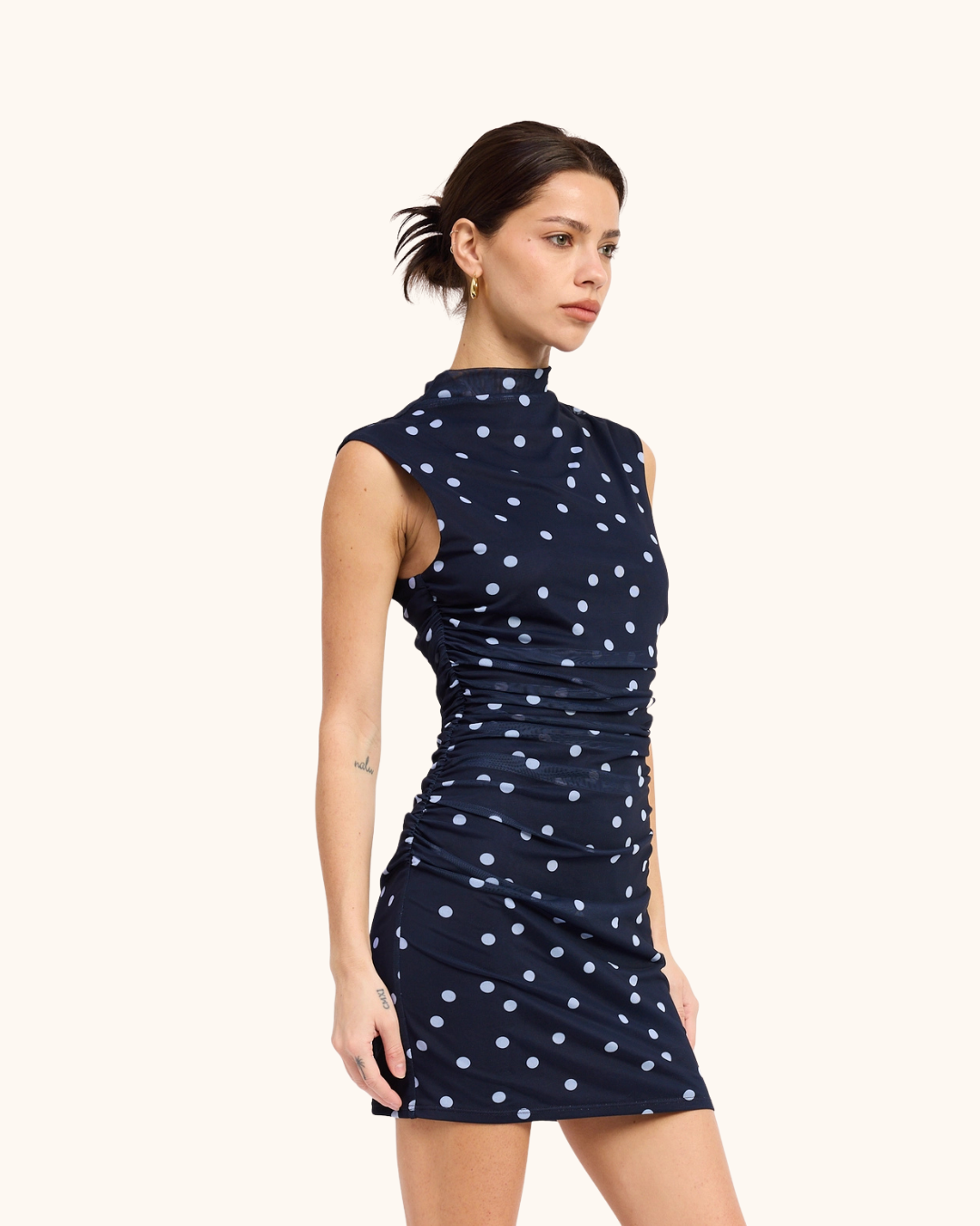 Emory Park Navy Polka Dot Dress med