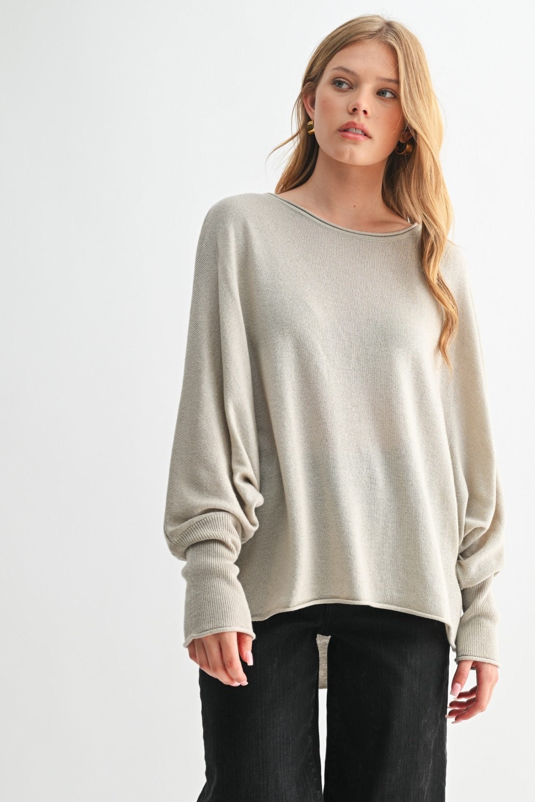 Fun2Fun Boat Neck Dolman Sleeve Sweater