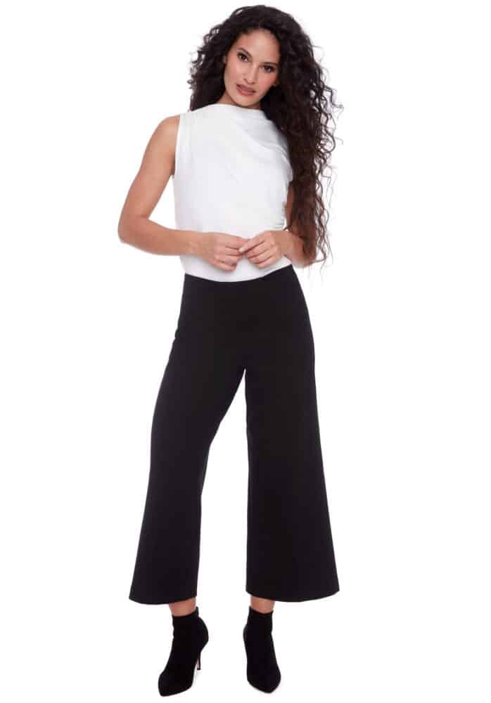 ILTM Solid Ponte Wide-Leg Cropped Pant (Various Colors)