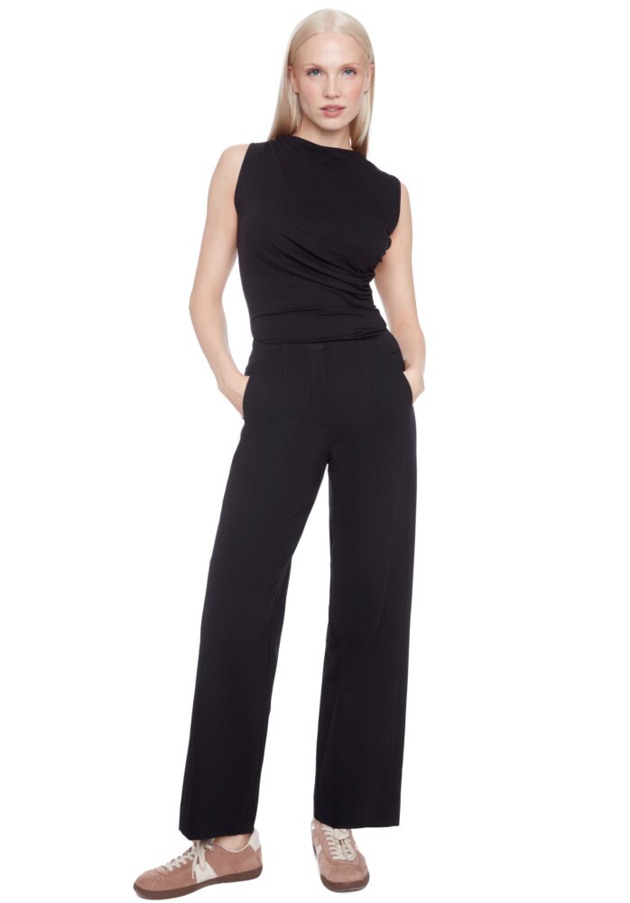 ILTM BlkPleatWideLegPant