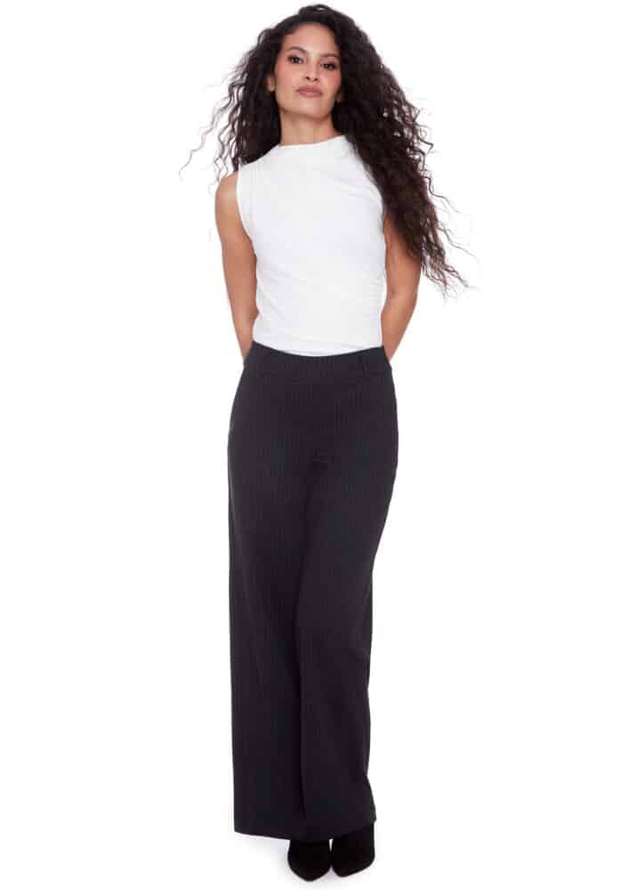 ILTM Striped Ponte Wide-Leg Full-Length Pant