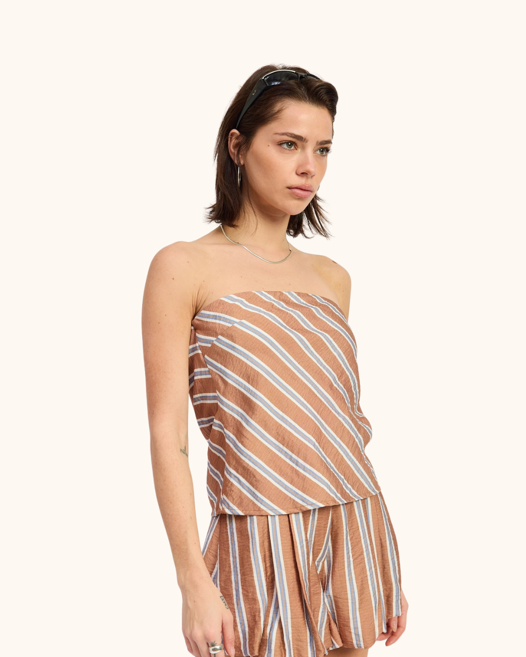 Emory Park Blue Stripe Tube Top