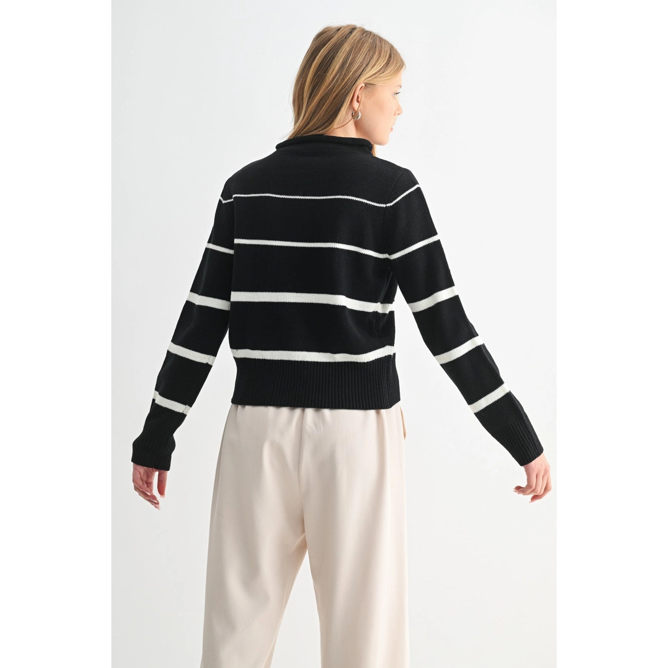 Fun2Fun Stripe Round Neck Sweater