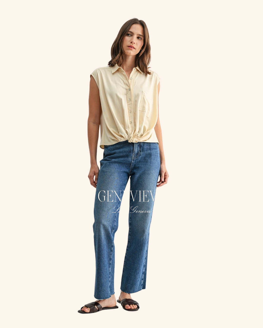 Fun2Fun Yellow Wide Shoulder Top