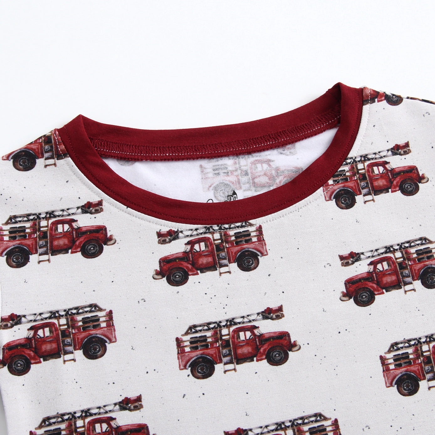 Vintage Fire Engine Bamboo Two Piece Pajamas