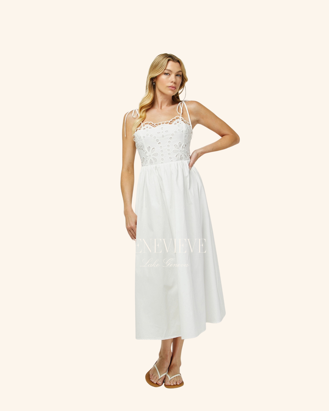 Needdii Eyelet Tie Maxi dress