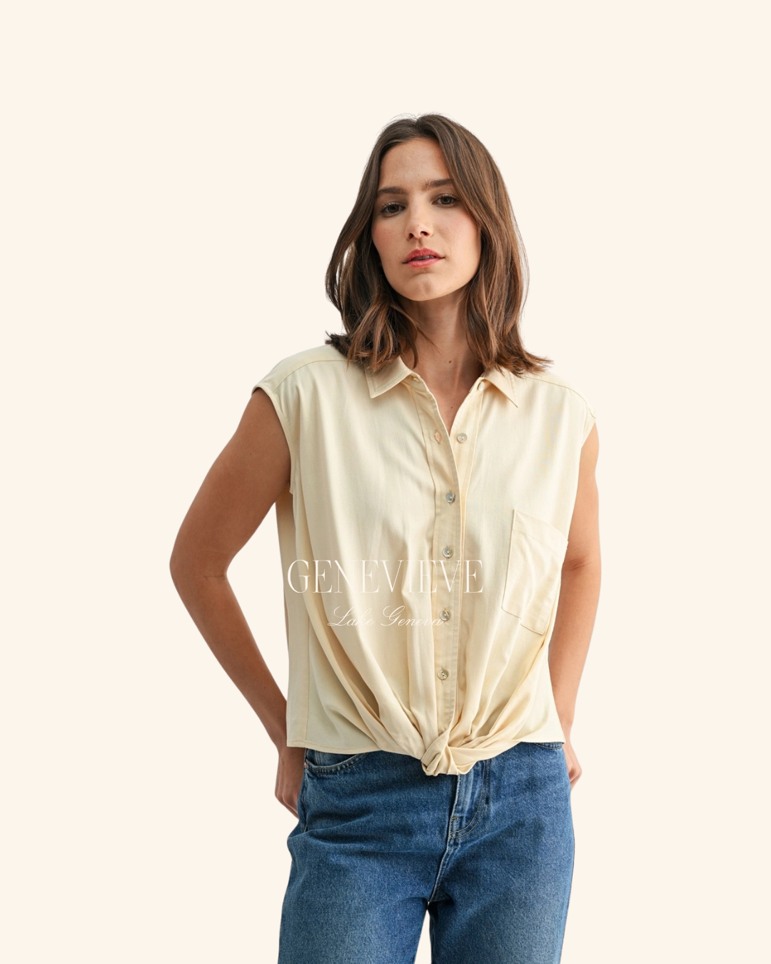 Fun2Fun Yellow Wide Shoulder Top