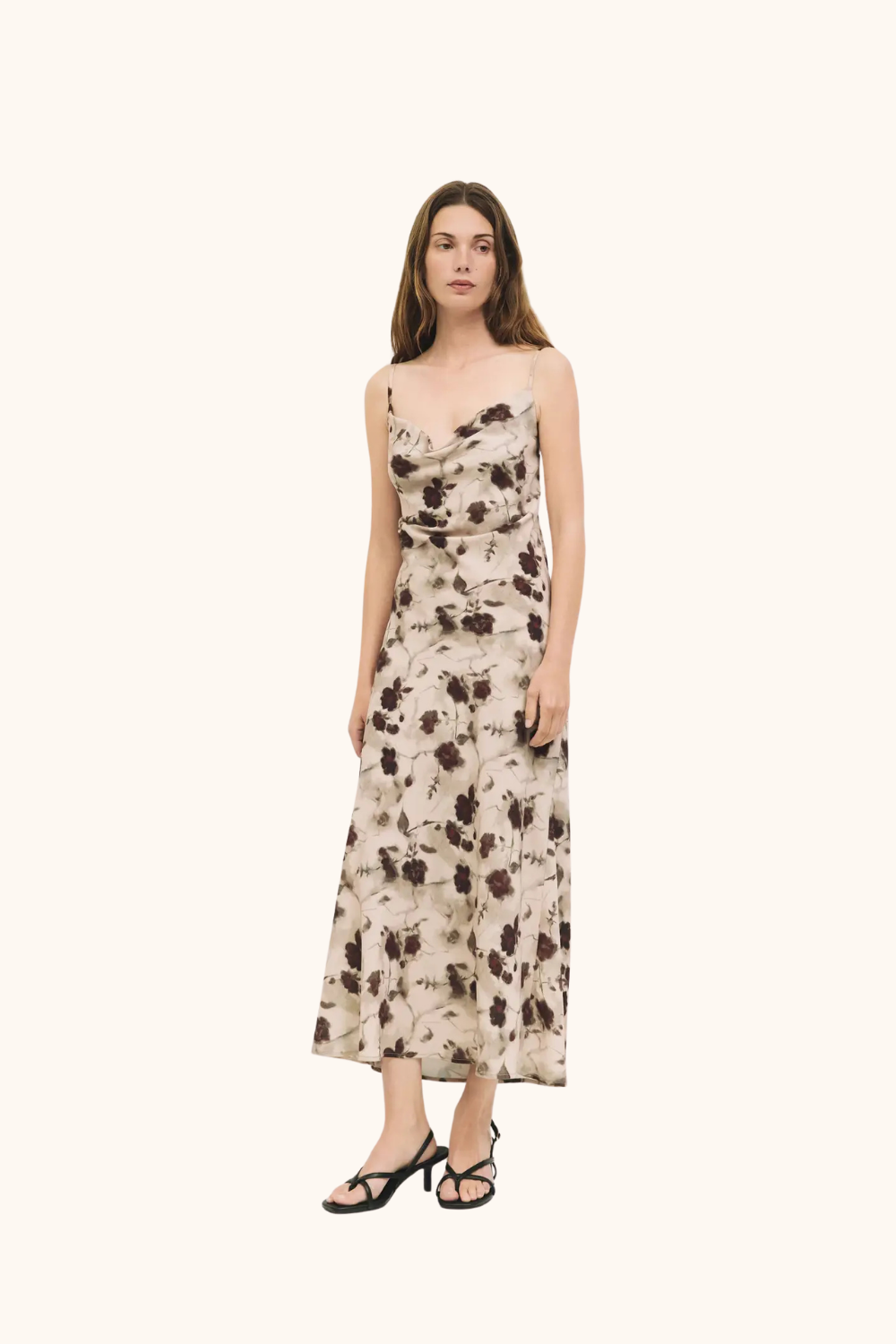 All Row Floral Cowl Neck Maxi Dress