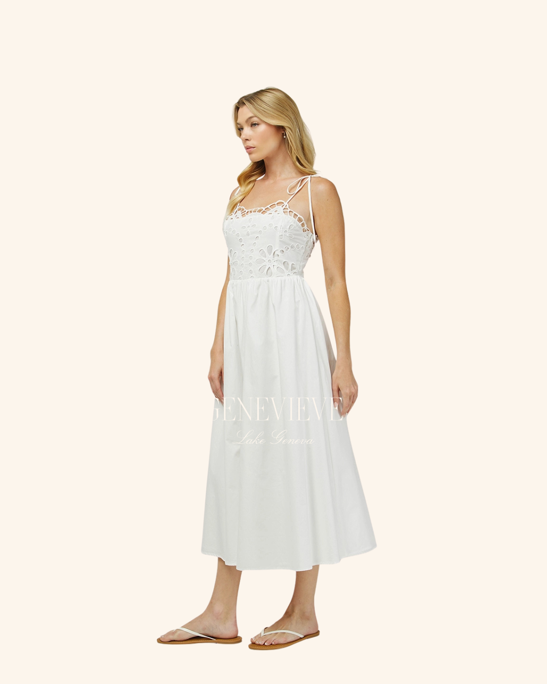 Needdii Eyelet Tie Maxi dress