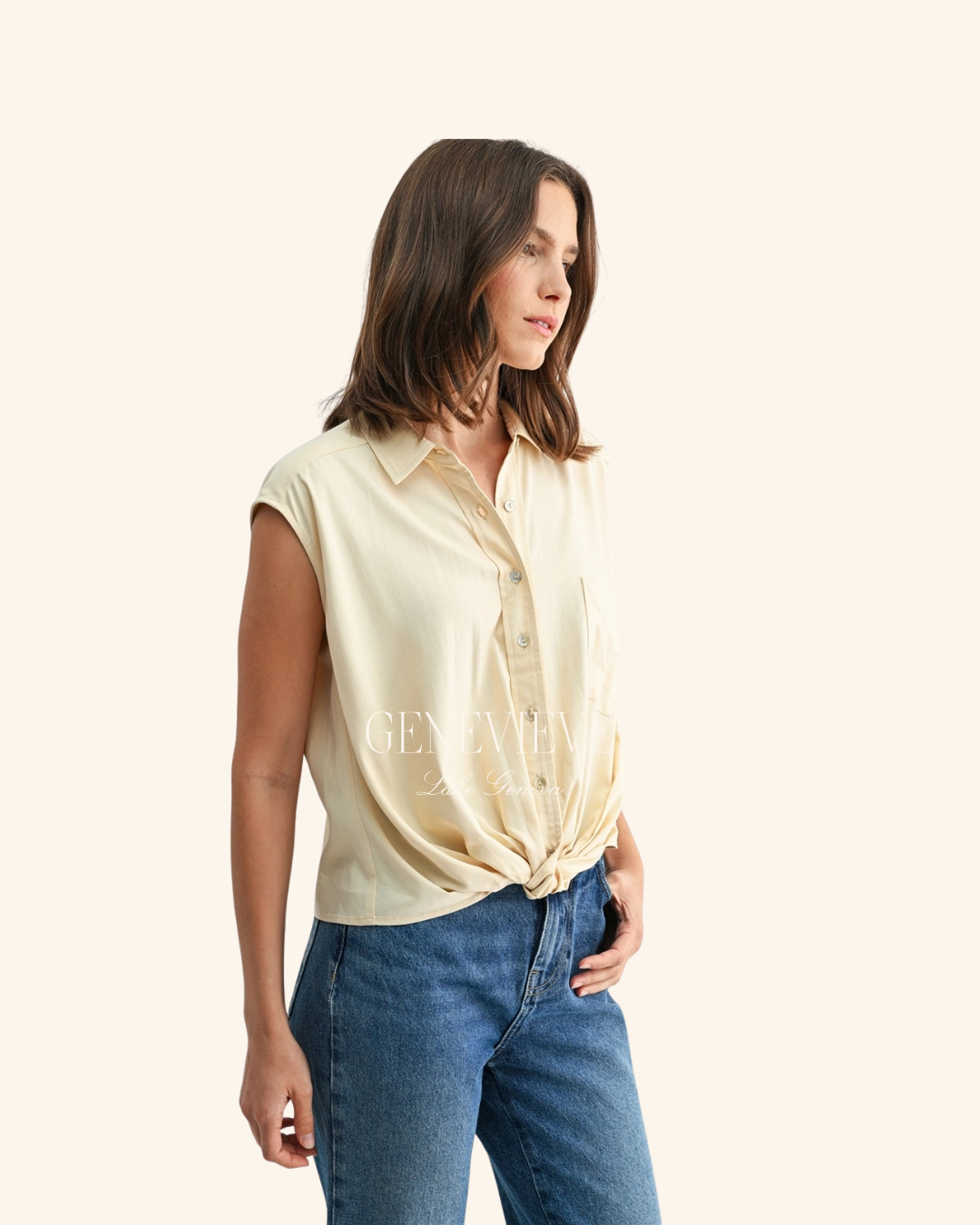 Fun2Fun Yellow Wide Shoulder Top